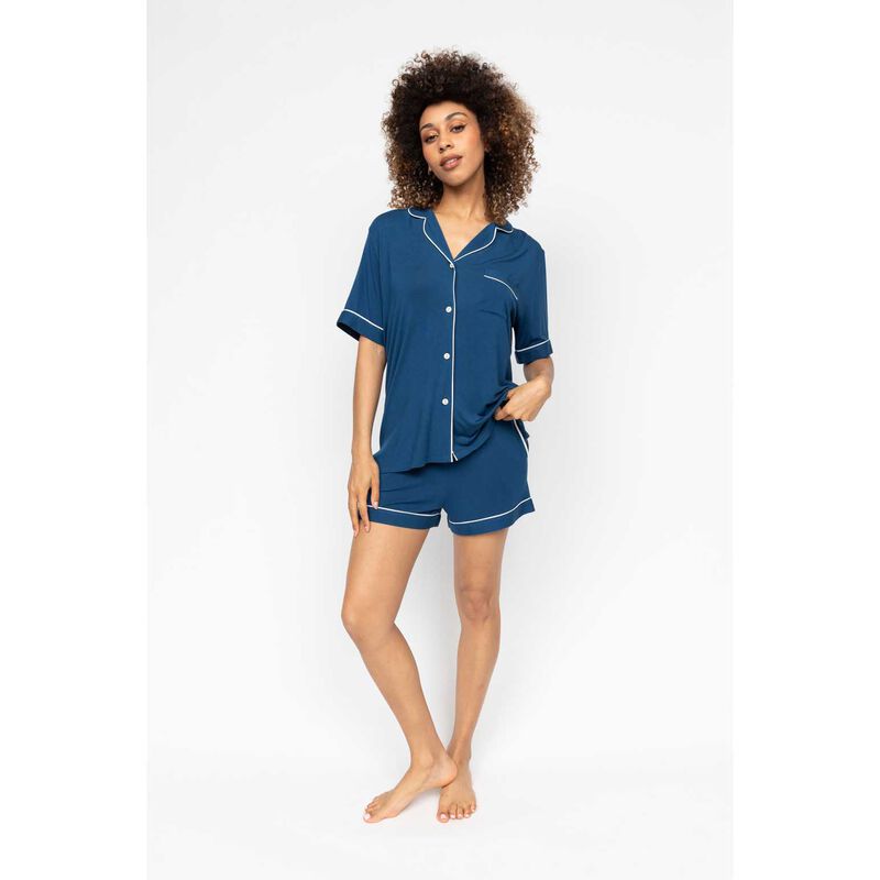 Cyberjammies Teal Blue Revere Jersey Short Sleeve Shorty Set image number 2